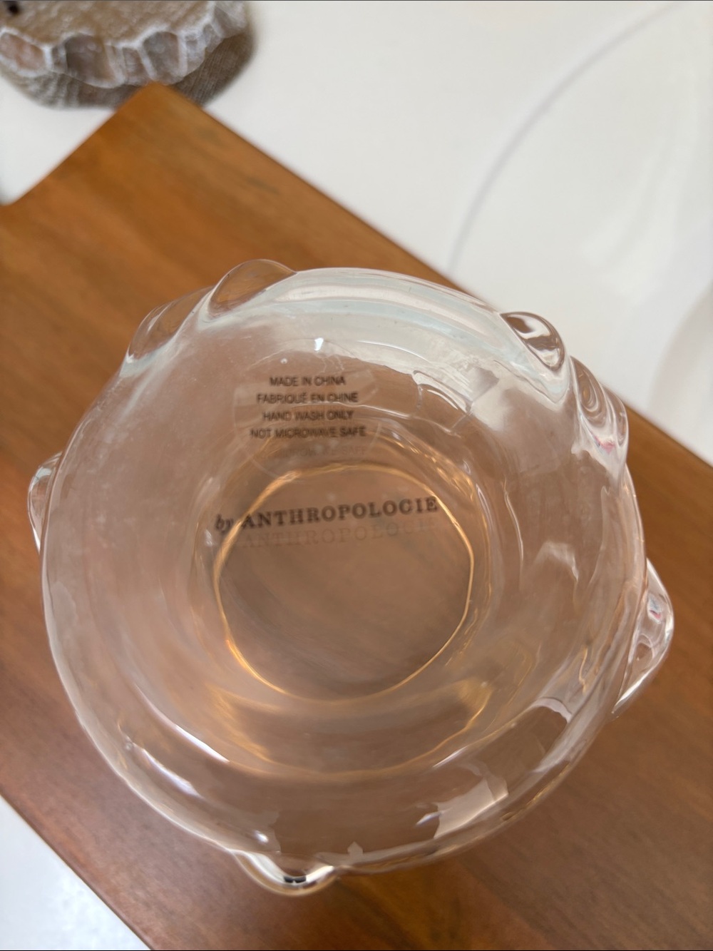 Anthropologie Clear Penguin Glass Tumbler with Gold Rim - Picture 2 of 2